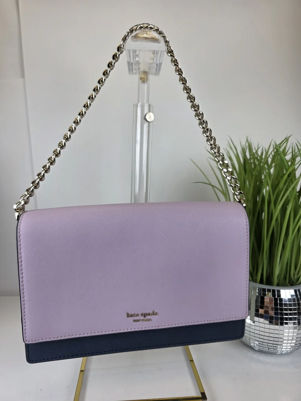 Kate Spade New York Blockcolor Lavender White & Navy Shoulder Crossbody Bag